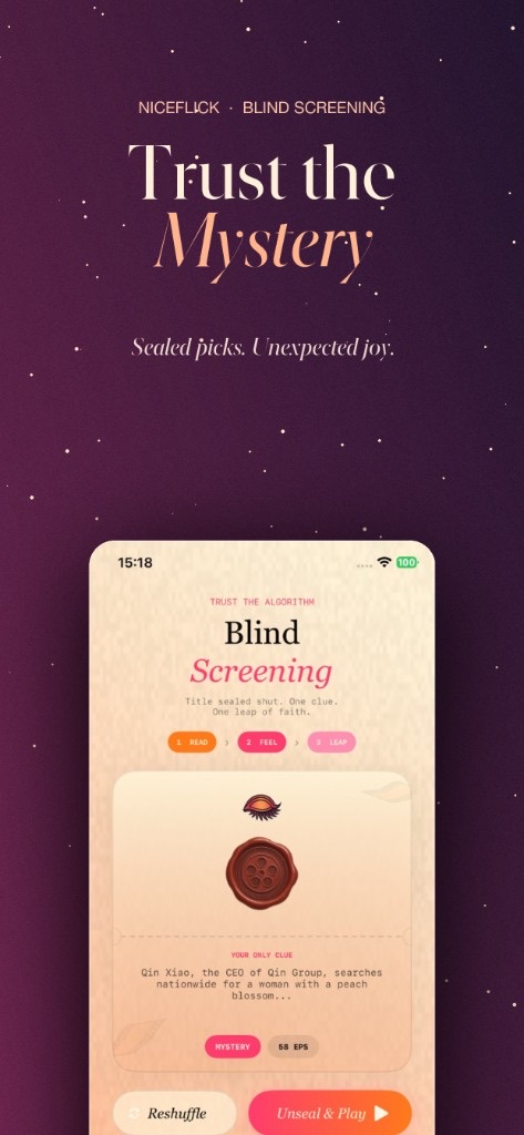 Blind Screening sealed pick